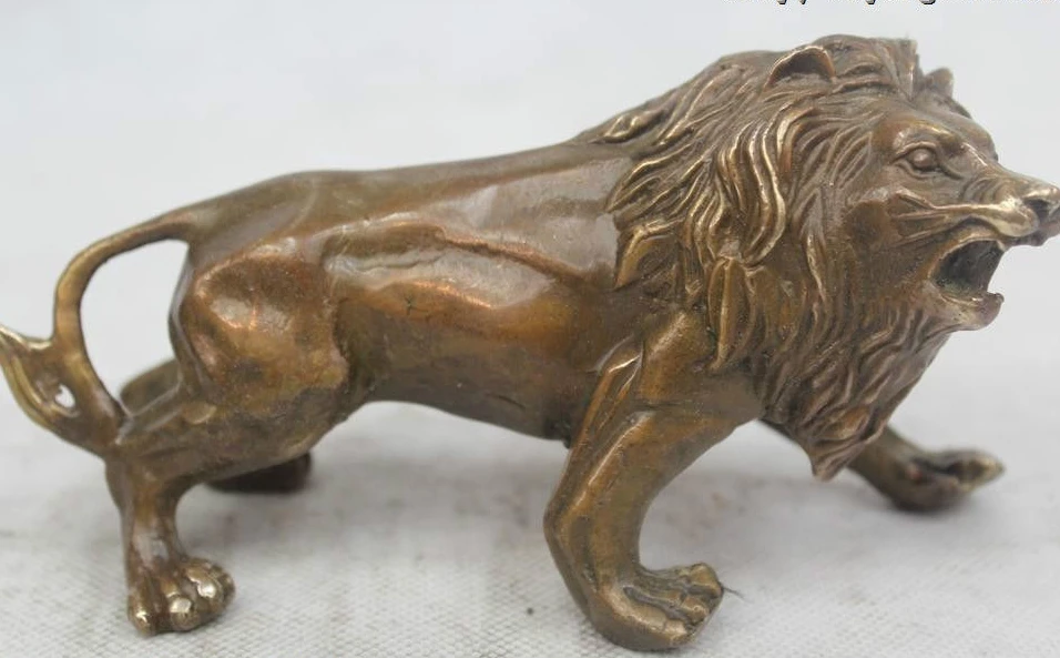 3 &quotКитайский Народный Чистый Бронза отлично Лаки Реалистичные Foo Собаки Лев