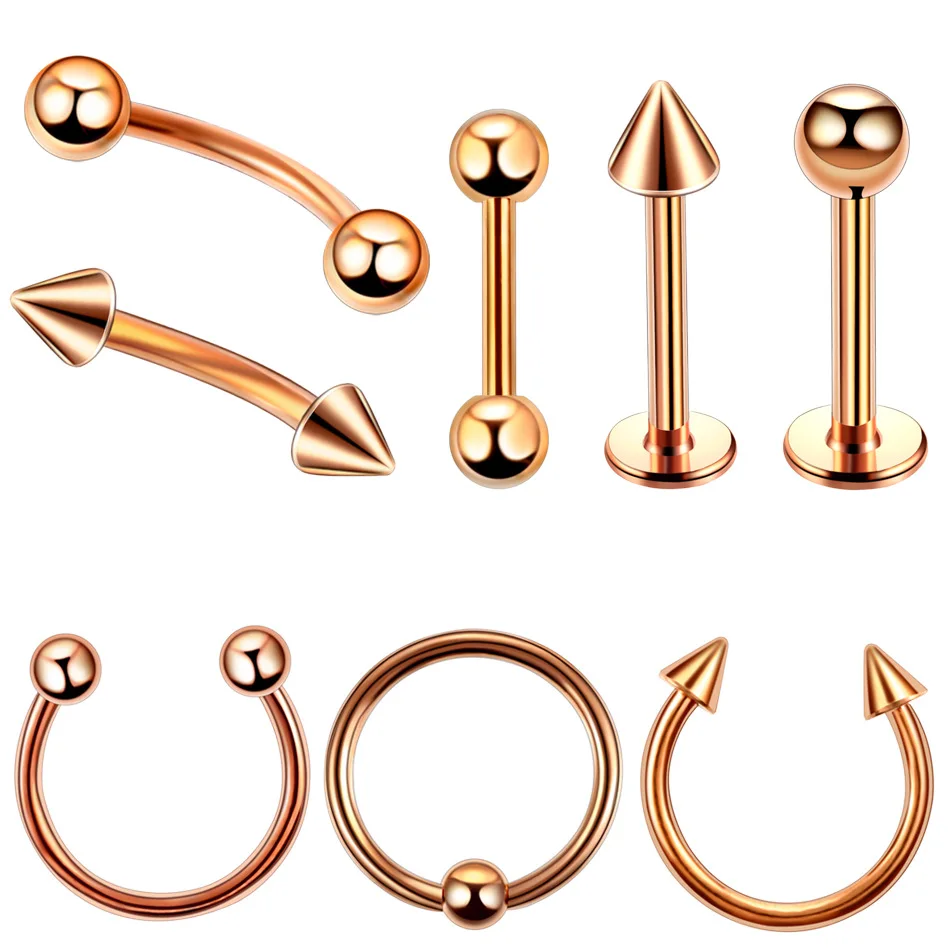 8 шт./компл. из нержавеющей стали нос и кольцо для губ Козелок Уха Пирсинг спираль