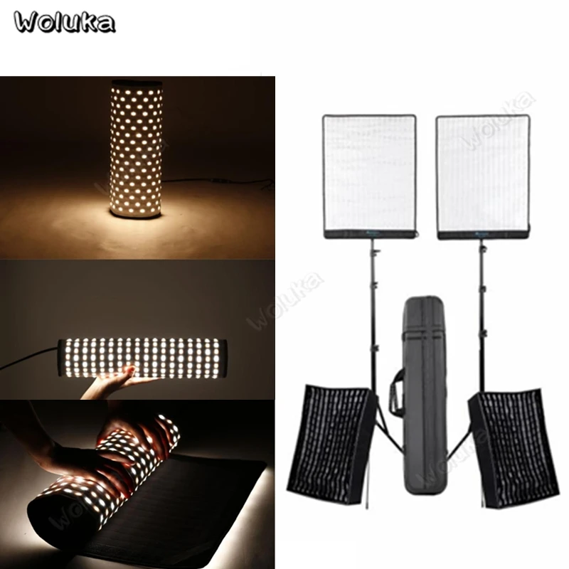 Двойной светодиодный фонарь подставка софтбокс с решеткой 120 Вт 3000-5600K