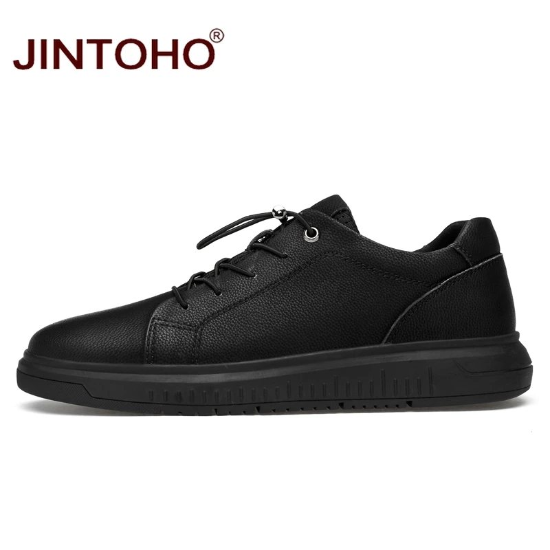 Туфли JINTOHO мужские из натуральной кожи Повседневная модная брендовая обувь на