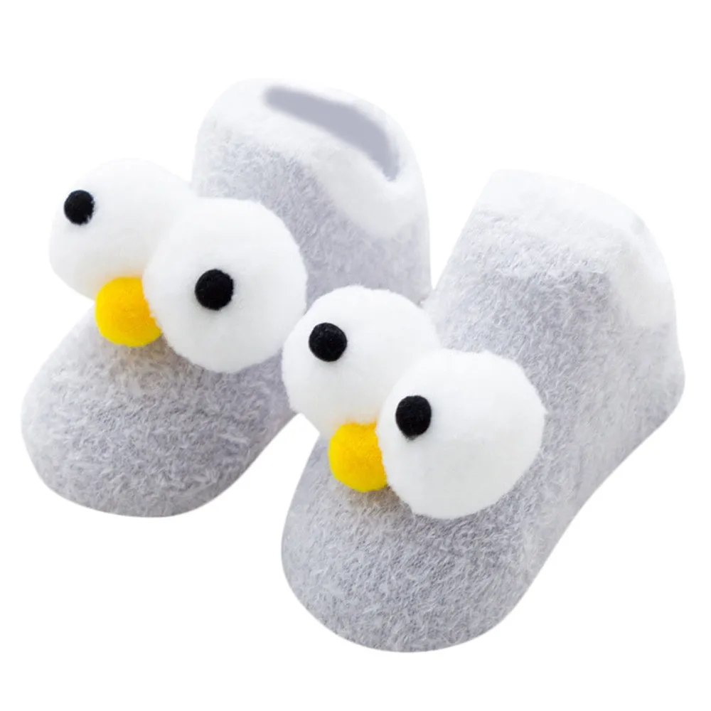 Gray 1 пара, хлопковые носки детские пушистые короткие Носки с рисунком глаз meias calcetines, детские носки для маленьких мальчиков и девочек - Цвет: Gray