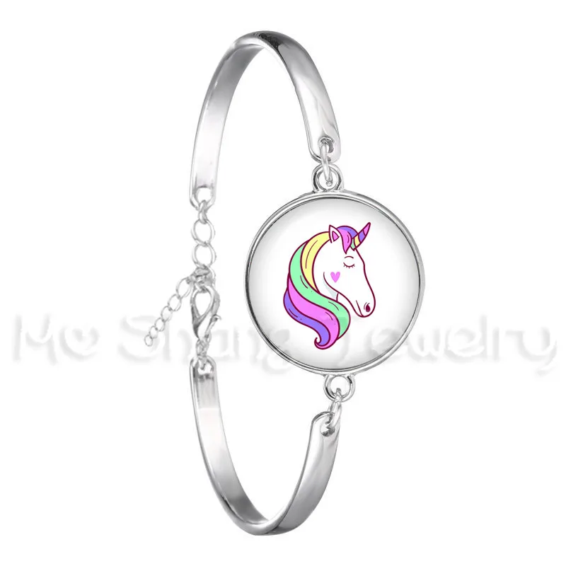 Cartoon Horse Unicorn Chain Bracelets Flower Charms Women Men Unisex Trendy Jewelry Lover's Christmas Party Gift | Украшения и