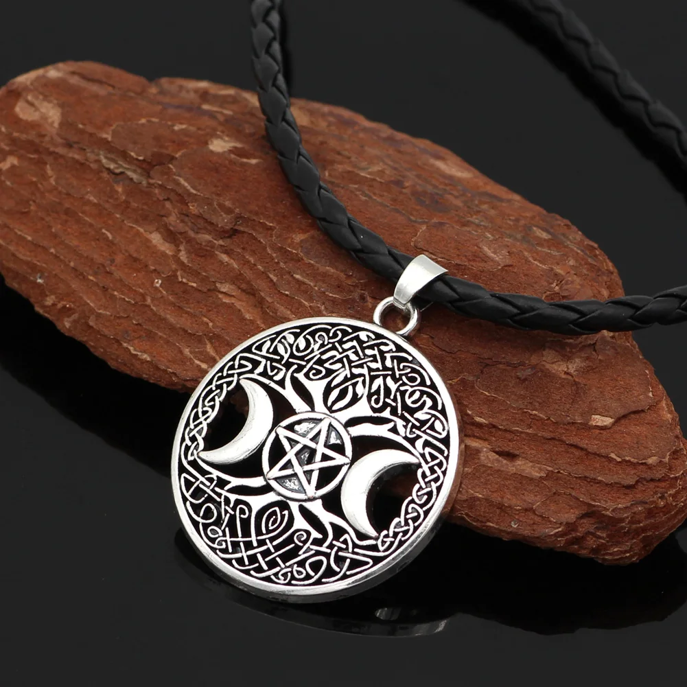 Норвежский викинг амулет Дерево жизни луна кулон ожерелье|Ожерелья с подвеской| |