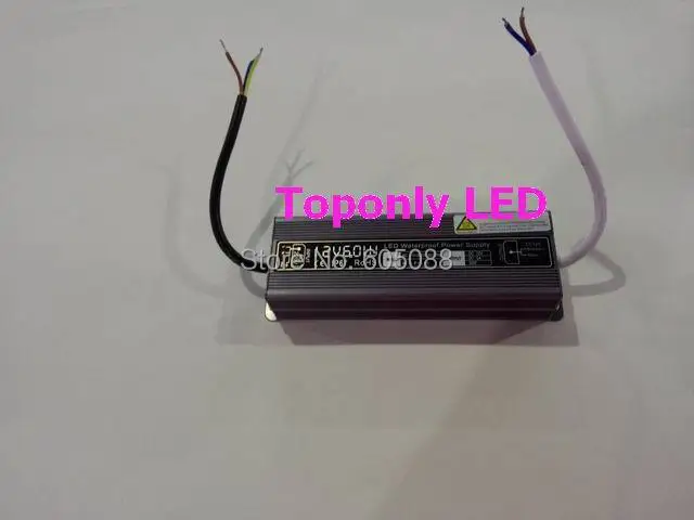 Ac110v/220 v к dc12v/24 60w Светодиодный драйвер IP67 Водонепроницаемый светодиодный
