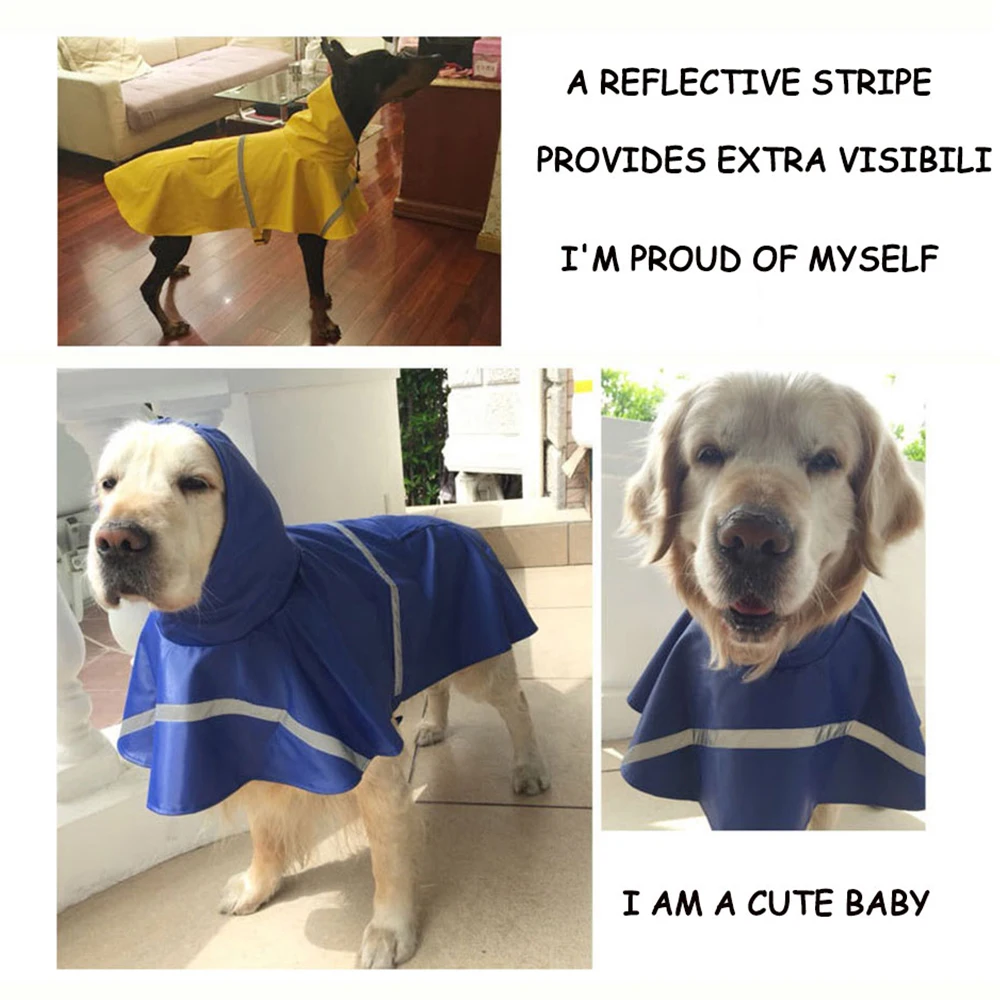 Detachable Fastener Outdoor Hoodie Pet Poodle Raincoat Rainwear Dog Puppy Waterproof Jacket Clothes |