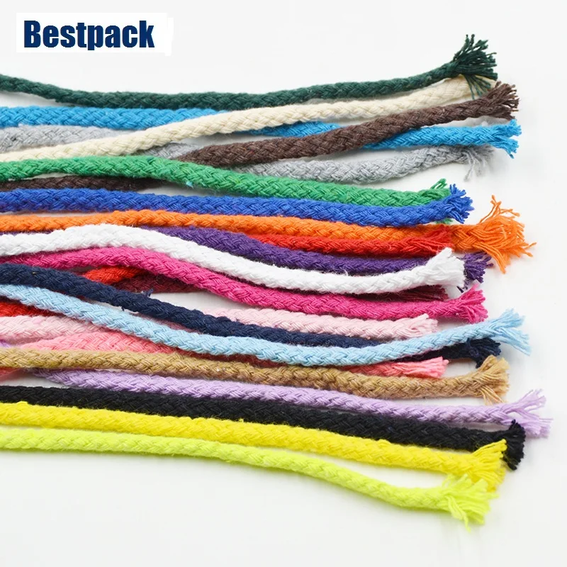 5 мм плетеная хлопковая веревка ручной работы 22 цвета декоративный шнурок для