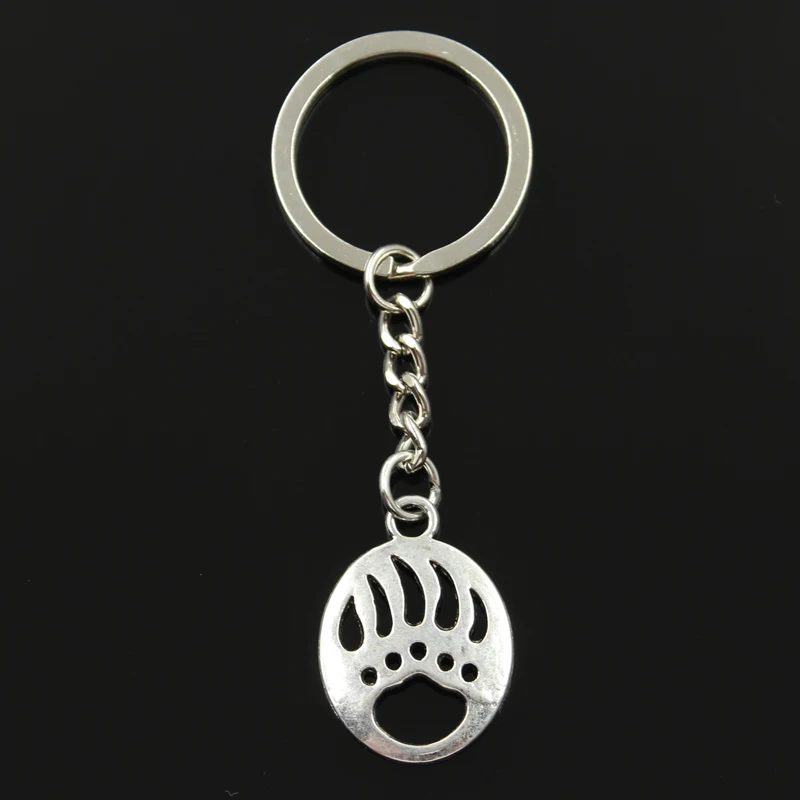 Мода 30 мм брелок Металлический изделия Античный Посеребренная Bear Paw 30*22 Кулон |