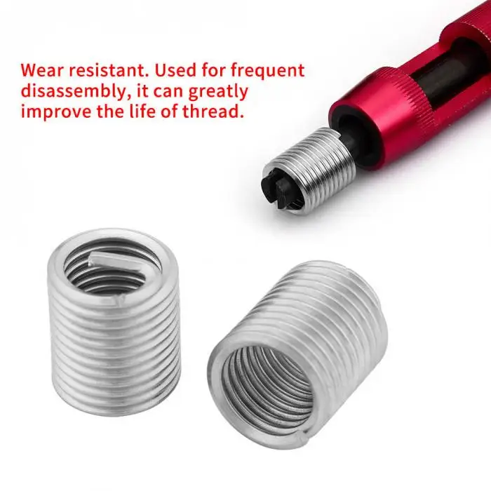Stainless Steel Thread Repair Insert Kit M3 M4 M5 M6 M8 M10 M12 Wear Resistant Wire Screw Sleeve QP2