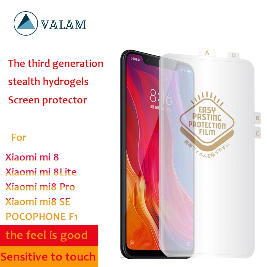 VALAM полное покрытие гидрогель InvisibleSoft защита для экрана Xiaomi Mi8 SE lite Pro POCOPHONE F1 3D