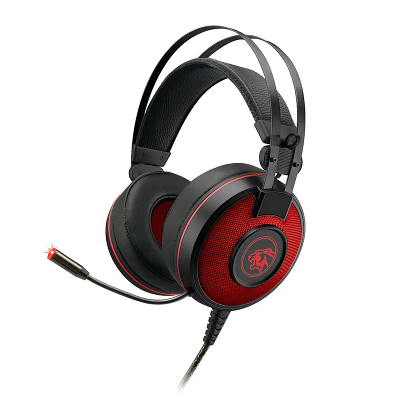 red Светодиодный игровой usb-гарнитура, игровые наушники, стерео оголовье, наушники для ПК с микрофоном, мягкое шумоподавление, PUBG игровой наушник - Цвет: red