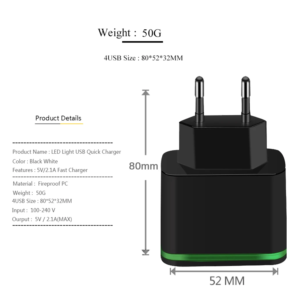 QC 3 0 4 порта USB зарядное устройство Smart Travel Быстрая Зарядка адаптер для iPhone samsung Xiaomi