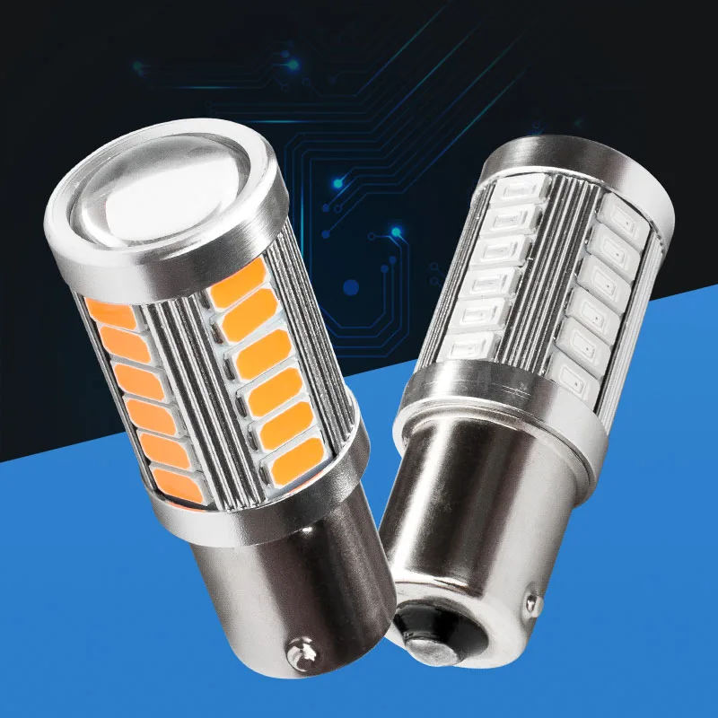 2 шт. 1156 P21W BA15S 33 SMD 5630 5730 LED Автомобильный резервный свет моторная Тормозная лампа
