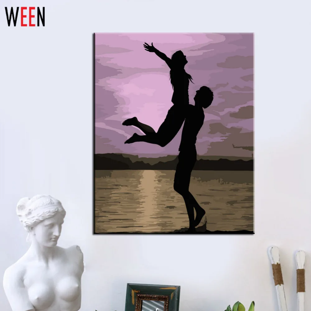 Декор стен краска по номеру фиолетовый любовь декоративные картины настенные