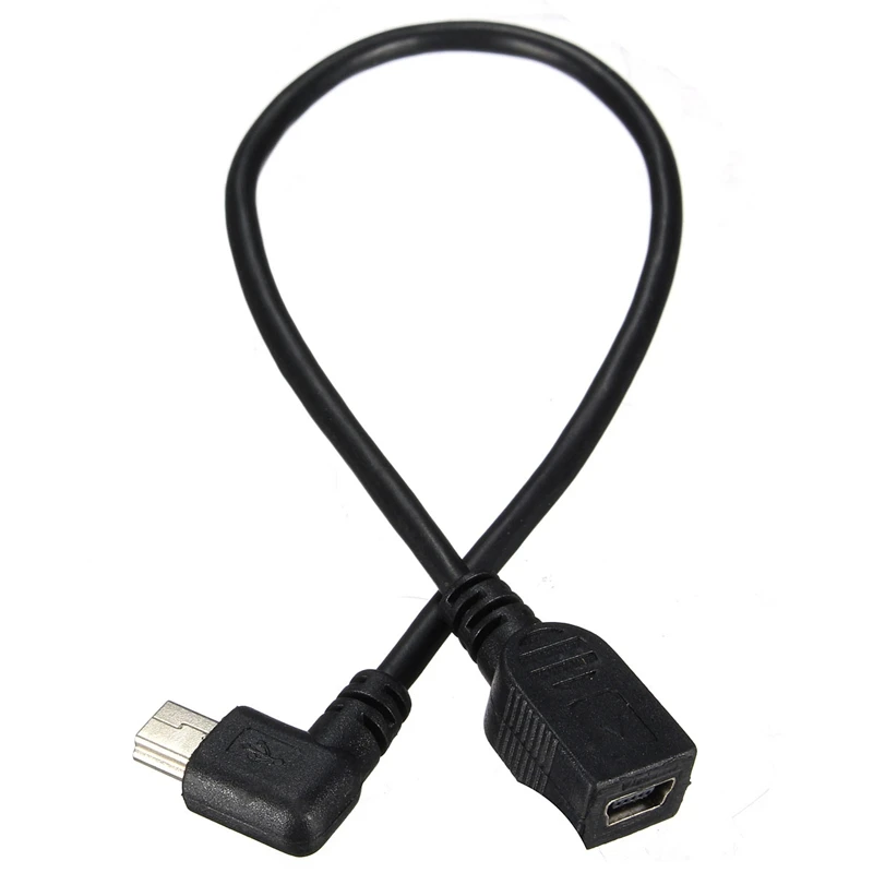 Топ GPS Mini USB 5Pin 90 градусов левый угловой штекер к женскому удлинительному кабелю