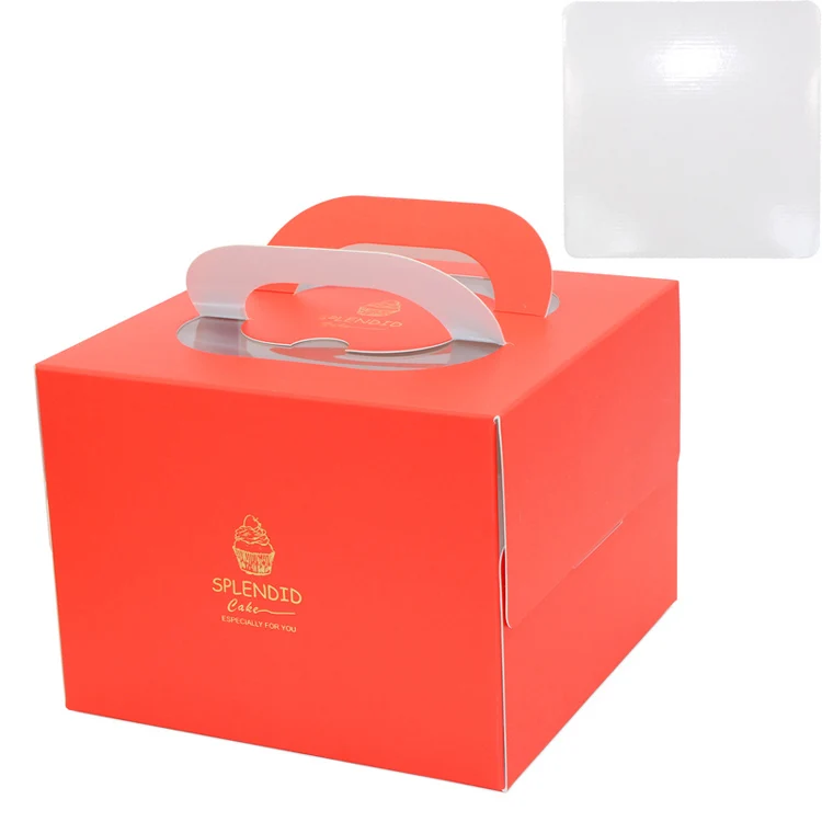 100 набор 8 дюймовых коробок для торта с оконной ручкой коробочка из крафтовой
