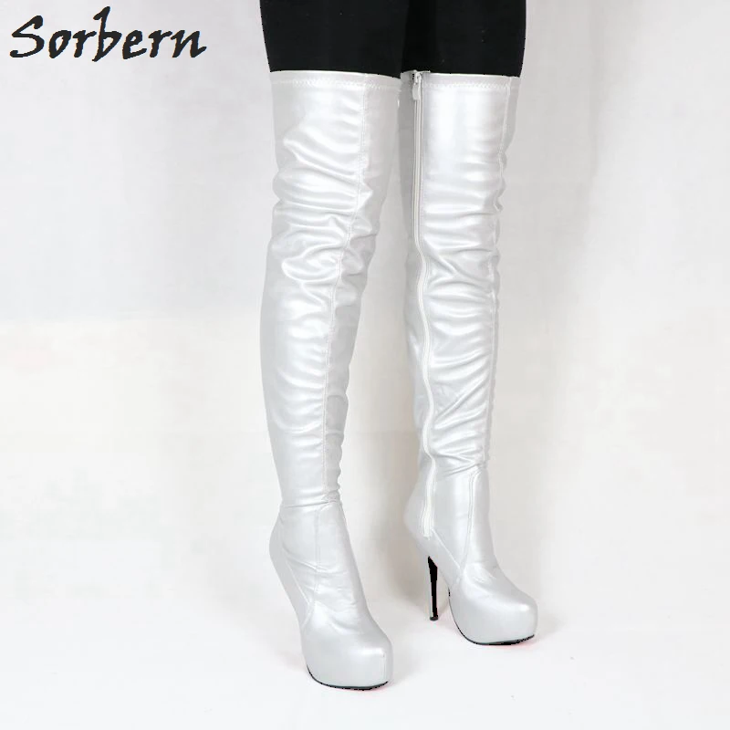 

Sorbern Sexy Over The Knee Boots Platform High Heels Platforms Black Boots Stilettos Fetish High Heels Night Club Shoes Women