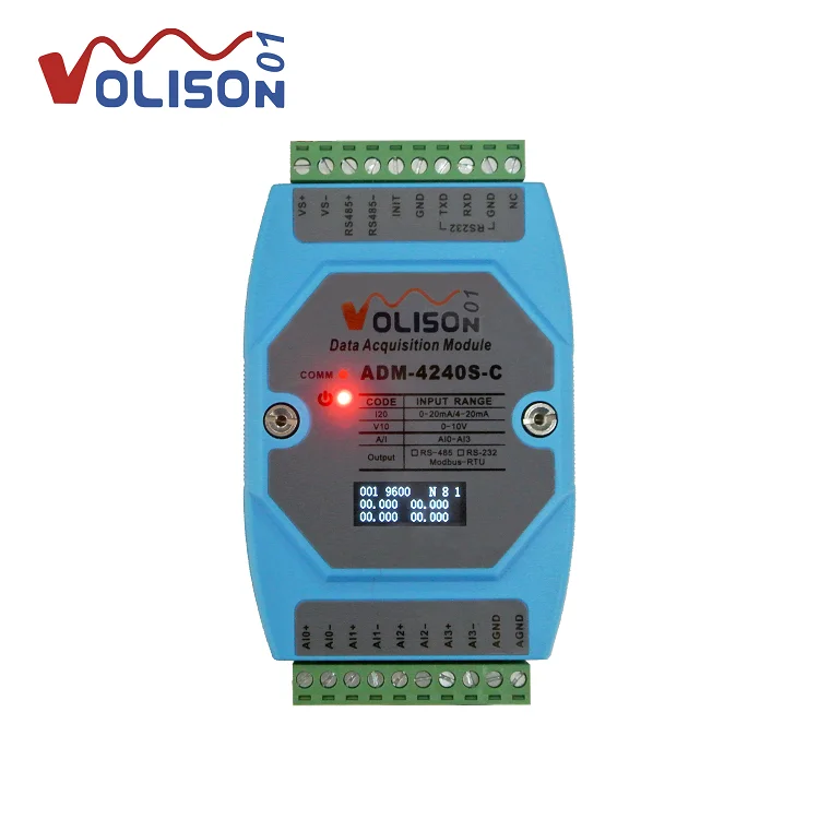 4 канальный 20мА/0 ~ 10В аналоговый входной модуль сбора данных к RS485 MODBUS