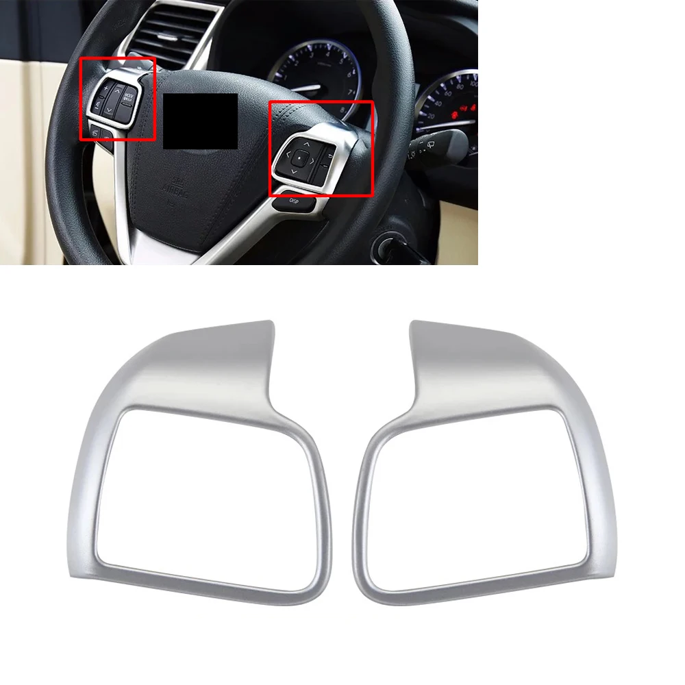 

Автомобильный Стайлинг, Матовый ABS хром Внутренний интерьер рулевого колеса, аудио переключатель, крышка, отделка для Toyota Highlander 2014 2015 2016 2017