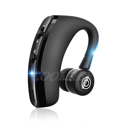 black COOLJIER, новинка, беспроводные Bluetooth наушники, V9, стерео, деловая гарнитура, свободные руки, ушные крючки, наушники с микрофоном для iPhone XR X 8 - Цвет: black