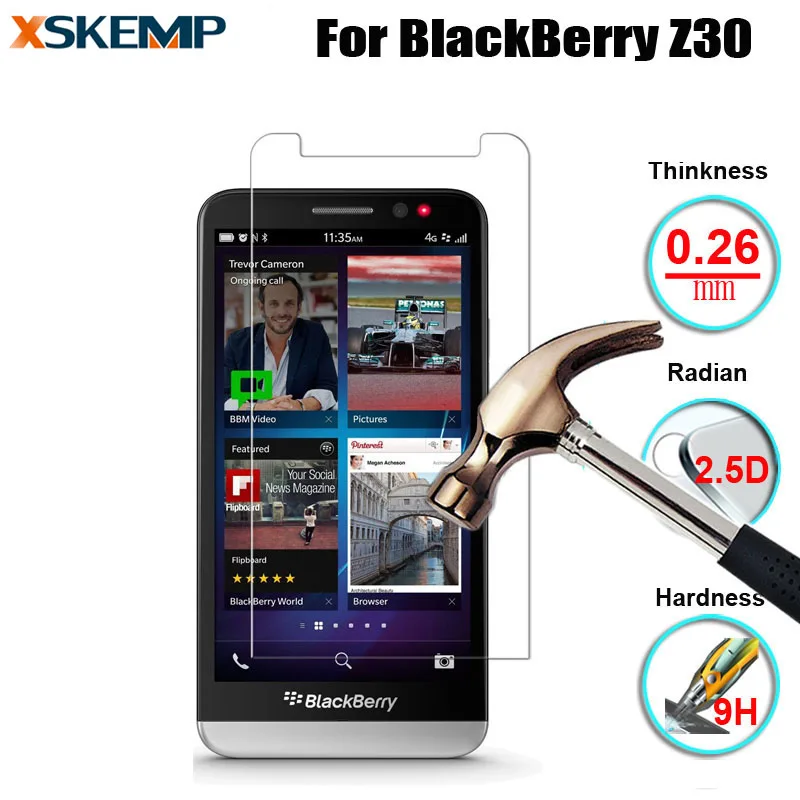 Фото Ультрапрозрачное 2.5D 0 26 мм 9H Премиум Закаленное стекло для BlackBerry Z30 без отпечатков