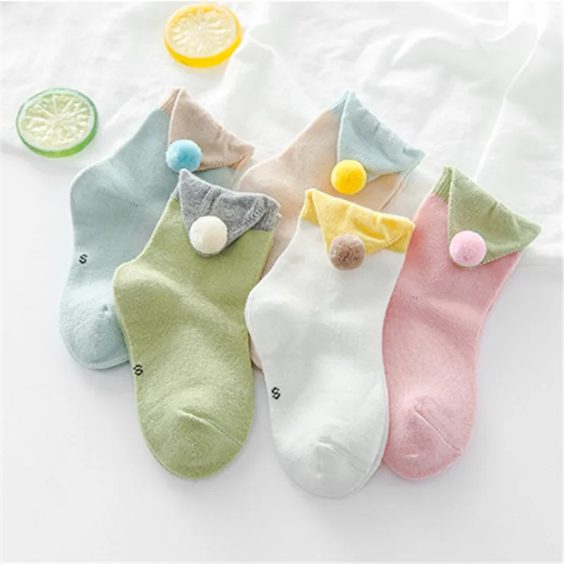 Носки для девочек 5 пар однотонные с шапкой ed карамельных цветов детские носки