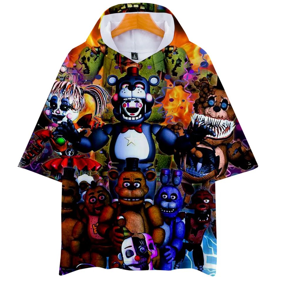 Толстовка Fnaf для мальчиков футболка с 3d принтом пять ночей у FNAF топ мультяшным