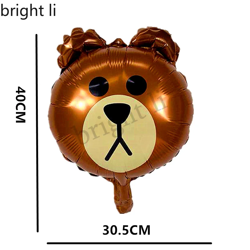 1pc Mini Brown Bear Balloon Foil Birthday Party Decoration Happy New Year Animal Ballon | Дом и сад