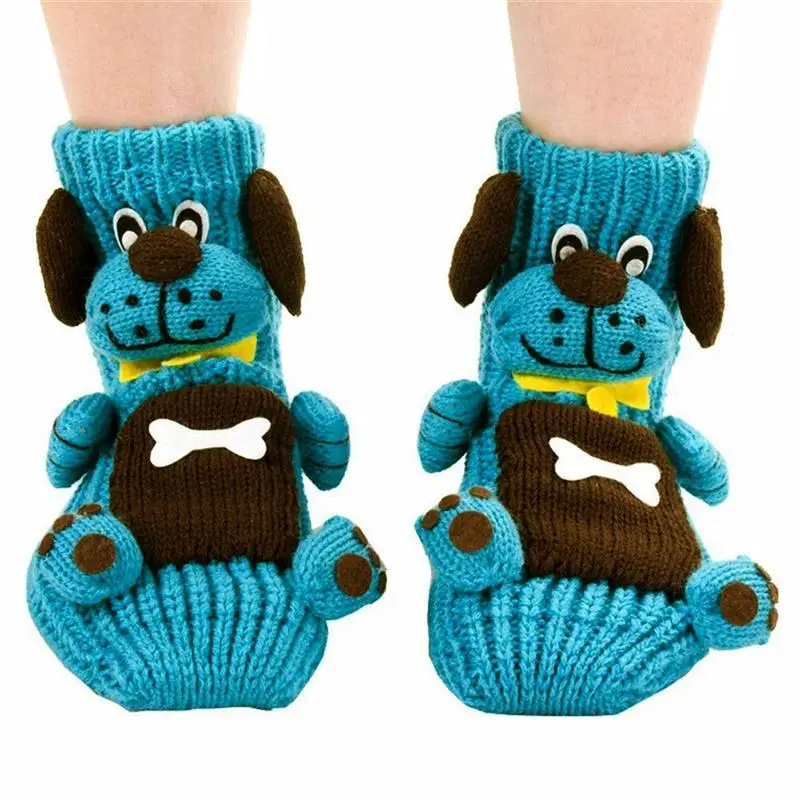 Женские рождественские носки FunPa милые шерстяные чулки с мультяшным рисунком для