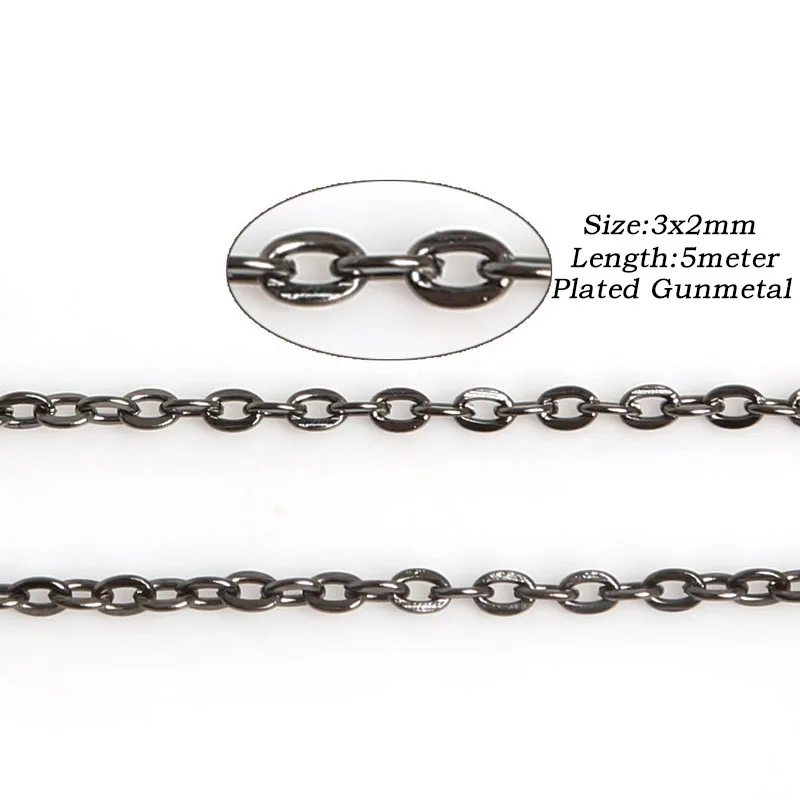New 3x2mm 5 meter Iron Metal Chains Findings Necklace For Bracelet Jewelry Making Materials DIY | Украшения и аксессуары