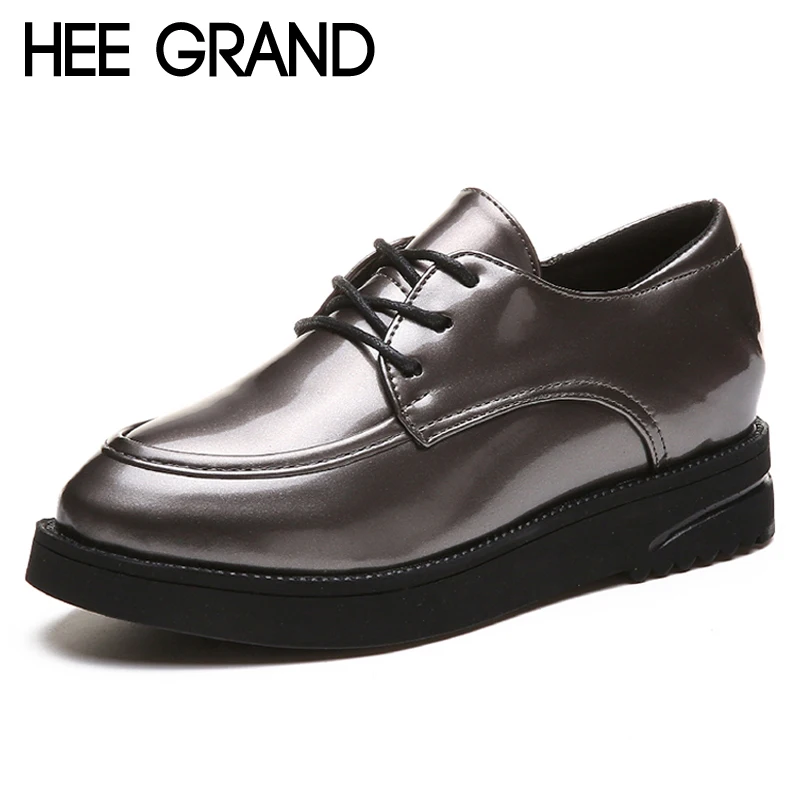 HEE GRAND/повседневная обувь на платформе женские оксфорды Серебристые лоферы из