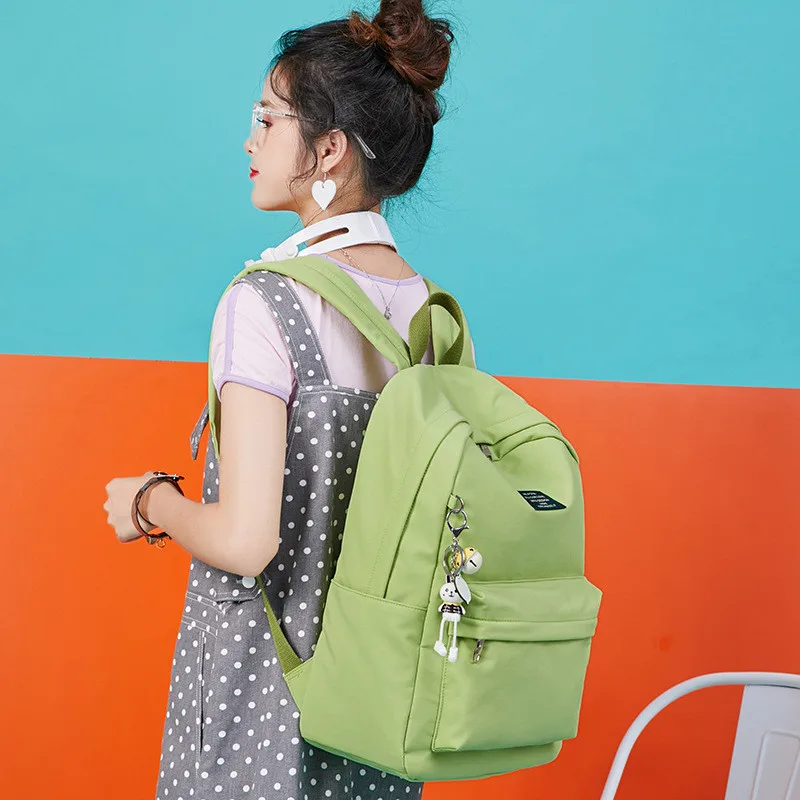 Одноцветный рюкзак для ноутбука с принтом девочек Usb зарядка подвеска в виде