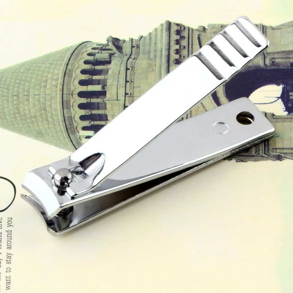 Нержавеющая сталь ультра-тонкий складной ручной носок кусачки для ногтей резак с брелок с резаком триммер серебряный дизайн ногтей кольцо для ключей в форме инструмента