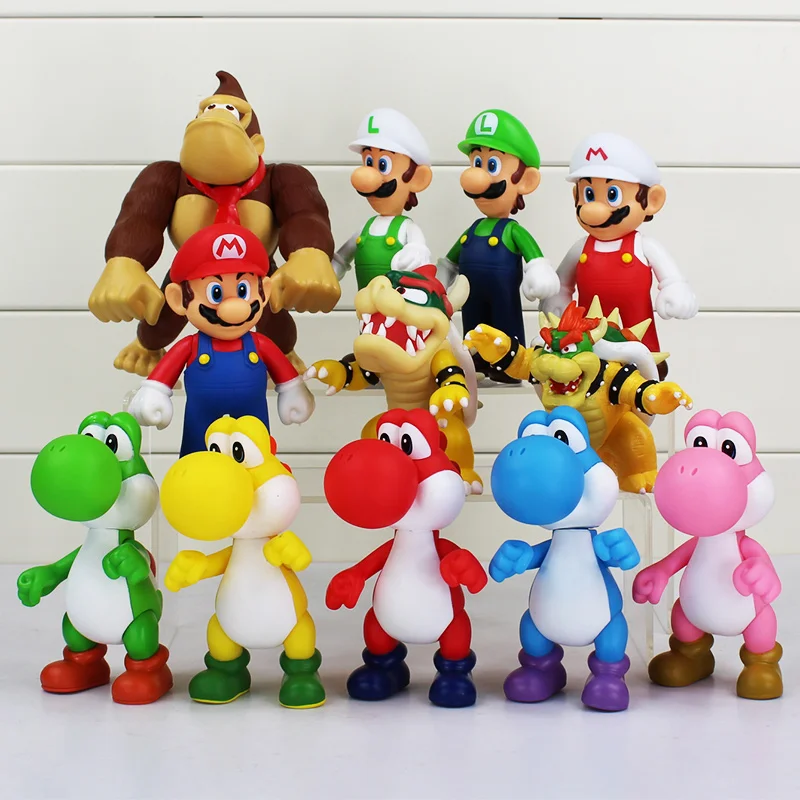 Супер марио брос Bowser Koopa Yoshi луиджи ослик Kong пвх фигурка игрушки модельные куклы 8 ~