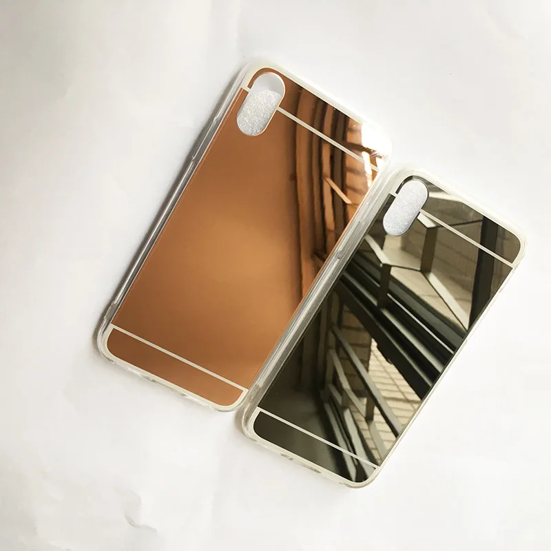 Зеркальный чехол для iPhone X мягкая задняя крышка 7 8 Plus i5 i6 6sp зеркальный
