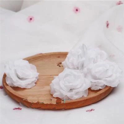 White Одна деталь 8 см золотая искусственная Роза Цветок голова DIY ВЕНОК поддельные цветы свадебное украшение день Святого Валентина Подарочная коробка Декор Флорес - Цвет: White