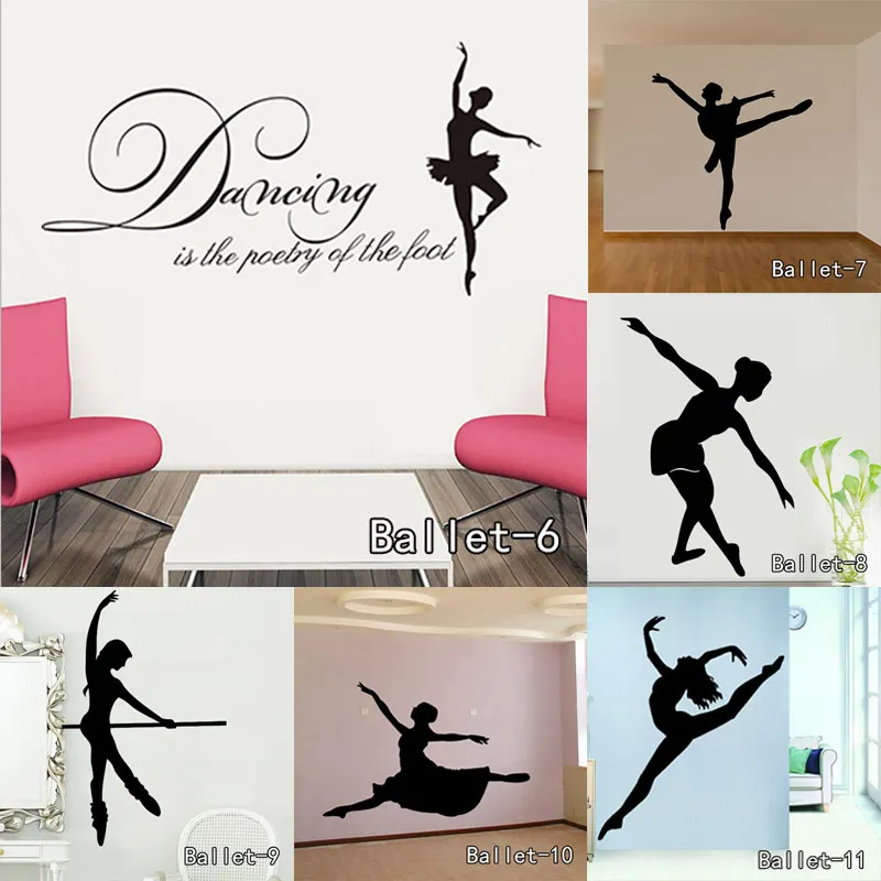 Танцевальные балетные наклейки для девочек настенные гостиной спальни ванной