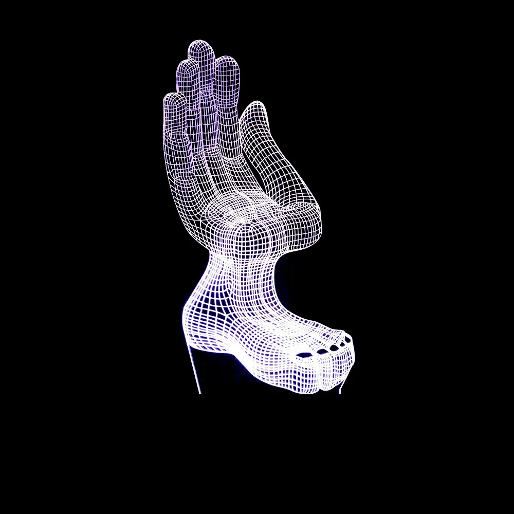 3D Светодиодная лампа для рук и ног 7 цветов сменная USB помещений настольная с