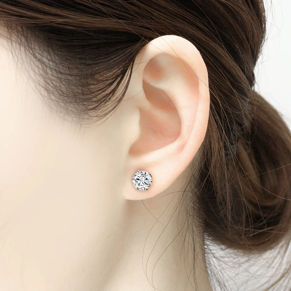 OUFEI Stud Earrings For Women Blue Fine Jewelry Accessories Stainless Steel Woman Vogue 2019 Charm Bohemian | Украшения и