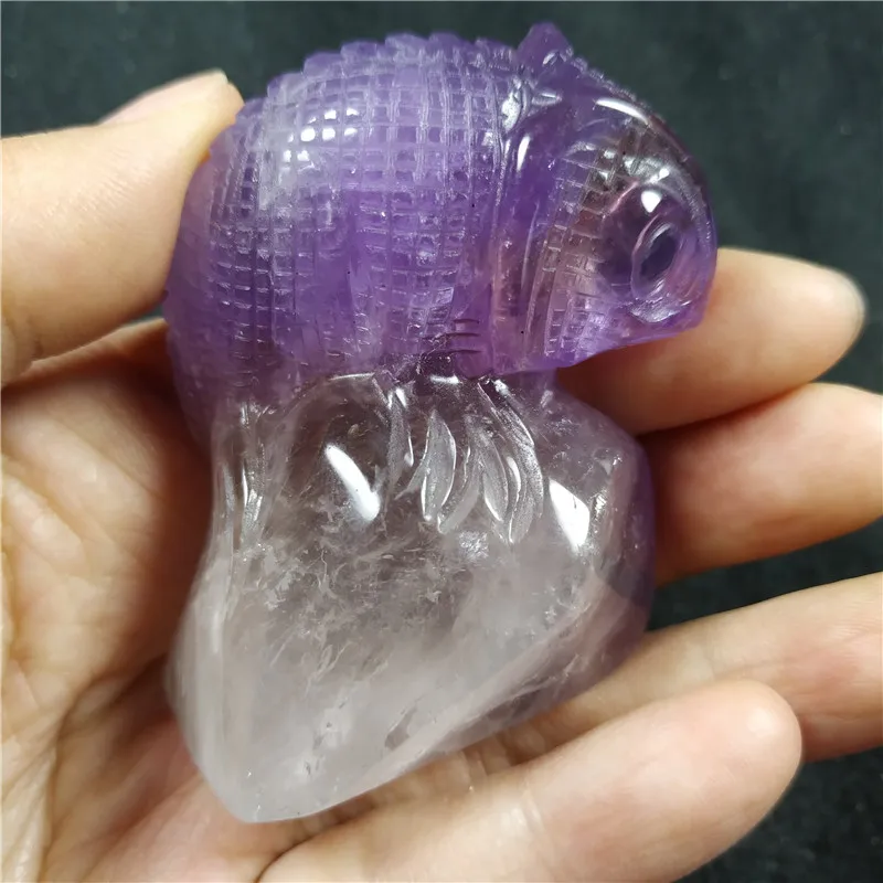 2 '' 3'' Бесплатная доставка Красивые резные кристаллы аметиста ящерица для