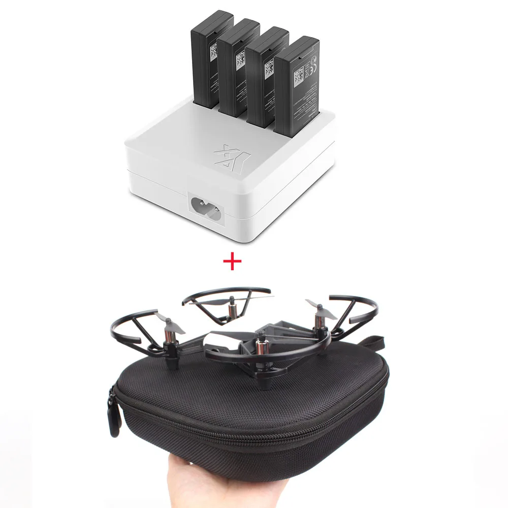 

Charger For DJI Tello 4in1 Multi Battery Charging Hub + Carrying Case Storage Box Drone Flight Battery Quick Charging US/EU