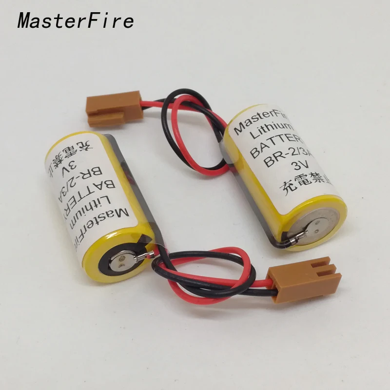 

MasterFire 2pcs/lot New Version 100% Original Battery For panasonic BR-2/3A 3V PLC Lithium Batteries With Two-hole Plugs