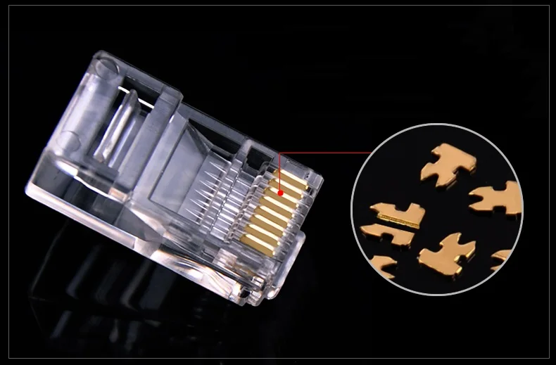 Разъем Cat5 RJ45 Cat5E 8P8C модульный Ethernet кабель Позолоченный разъем Cat 5 ОБЖИМНАЯ сеть RJ
