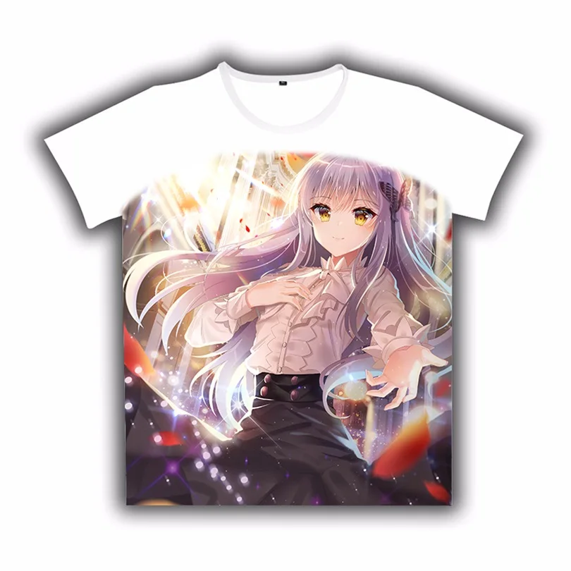 Футболка аниме Bang Dream! Принт милый Косплей короткий рукав белая футболка для женщин и мужчин повседневные студенческие летние спортивные топы индивидуальный подарок - Цвет: 15