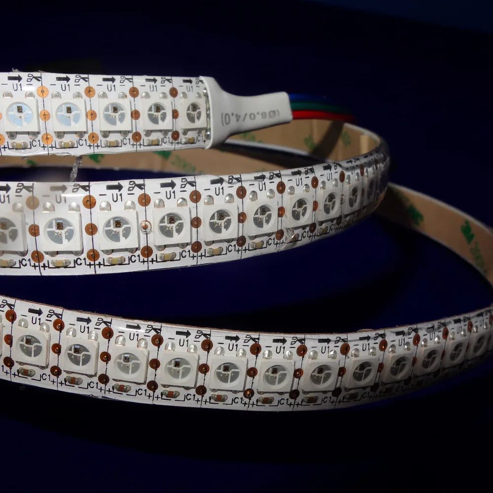 

addressable 1m 144LEDs/m DC5V WS2812B led pixel strip,waterproof in silicon coating;IP65,with 144pixels/M;WHITE PCB