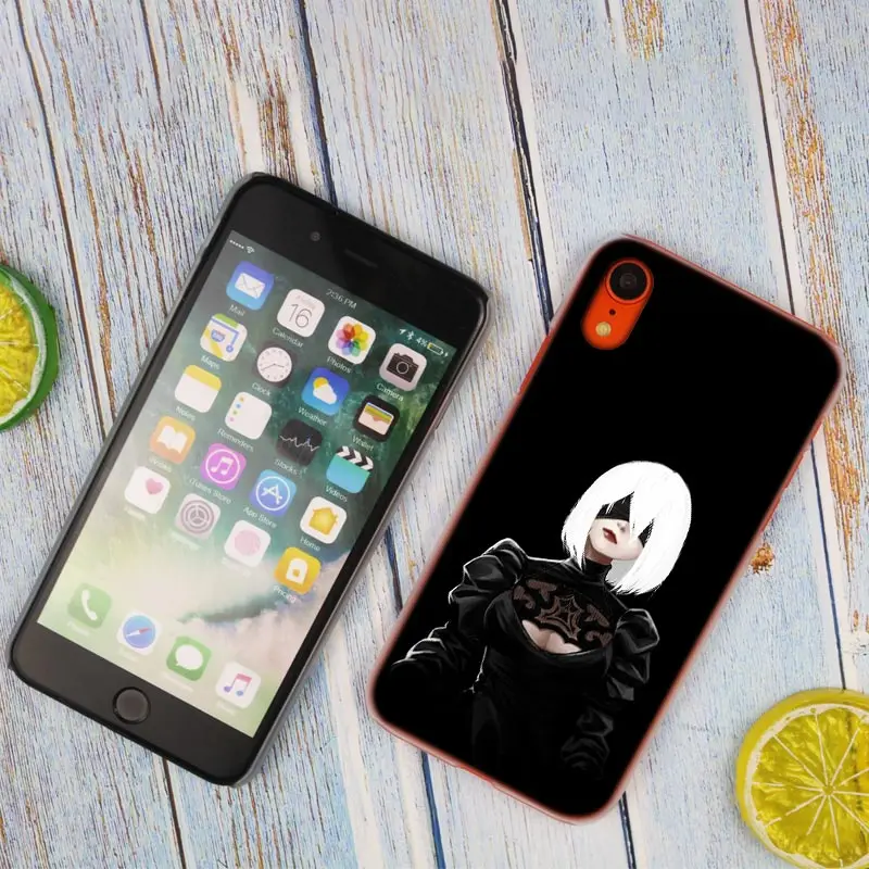 Прозрачный жесткий чехол для телефона с рисунком из аниме 2B nier iPhone X XS Max XR 8 7 6 6s Plus 5