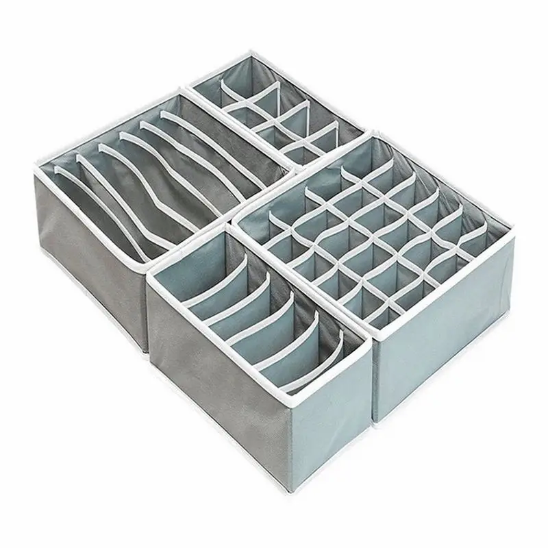 Grey 33x30x9cm Urijk нижнее белье бюстгальтер Органайзер коробка для хранения 2 цвета бежевый/розовый ящик шкаф органайзеры коробки для нижнего белья шарф Носки Органайзер - Цвет: Grey 33x30x9cm