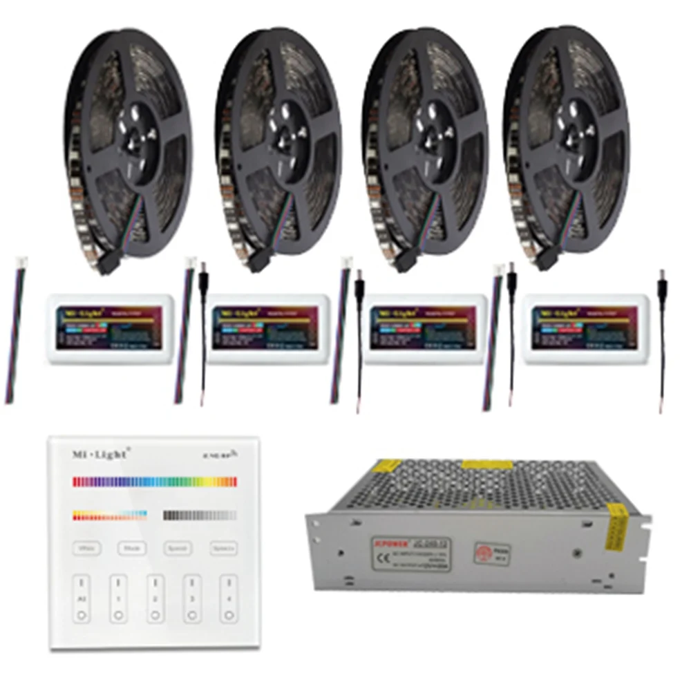 5 ~ 20 М 5050 RGB светодиодные полосы света DC12V + Milight Led контроллер 2 4G B4 настенное