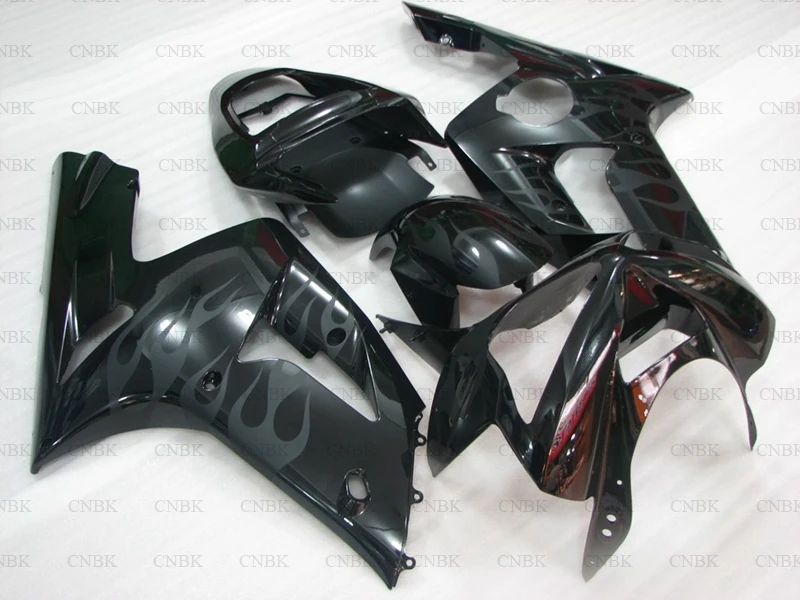Обтекатели для 636 Zx-6r 2003 - 2004 Kawasaki Zx6r обтекатели с черным пламенем неокрашенные