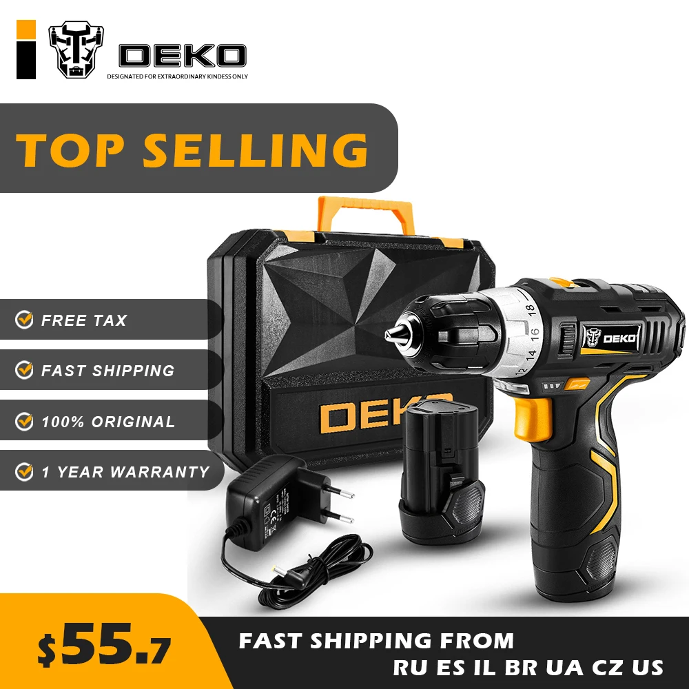 DEKO GCD12DU3 12 V MAX Беспроводная сверлильная электрическая отвертка гравер Мини дрель