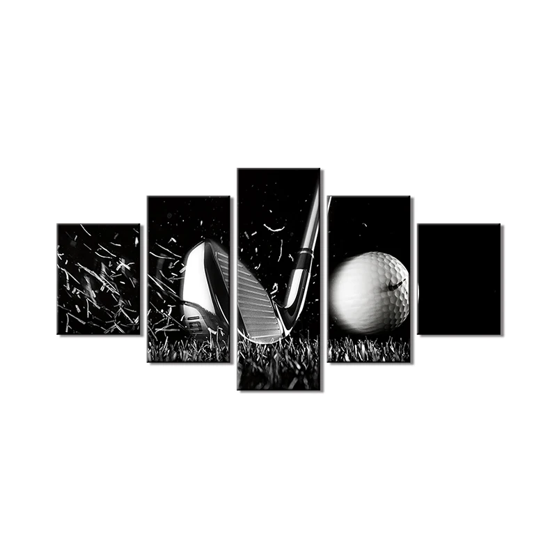 5 Pcs Pictures Golf Tee Shot Paintings Abstract Canvas Wall Art for Living Room Premium Quality Artwork Contemporary Home Decor | Дом и сад